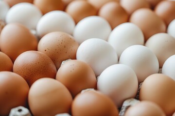 White and brown eggs.