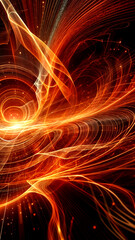 Orange wavy abstract, background