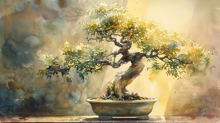 Capture the serene beauty of a bonsai tree