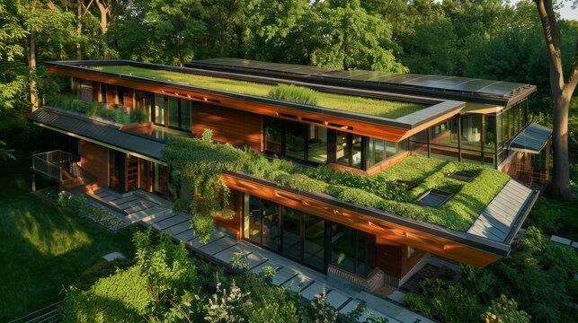 Eco-friendly building. sustainable practices and green solutions for construction