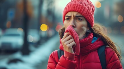 Close-up portrait of a woman in the city