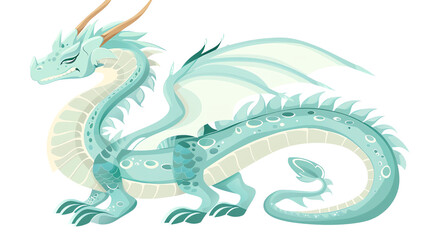 Obraz premium green dragon on white transparent background