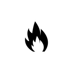 Fire icon,simple design,black color, vector illustration.