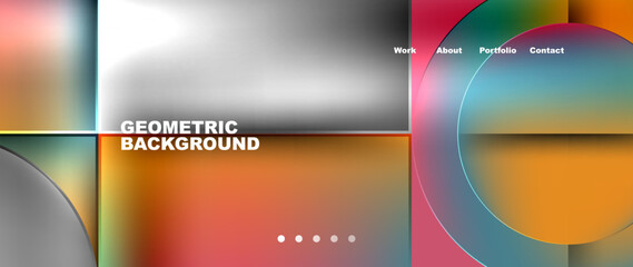 Obraz premium Circles and lines. Bright colorful geometry with glassmorphism effect. Vector Illustration For Wallpaper, Banner, Background, Card, Book Illustration, landing page