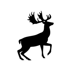 Vector silhouette of a deer in an elegant pose. simple design