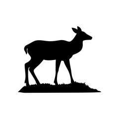 Vector silhouette of a deer in an elegant pose. simple design