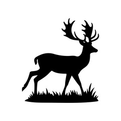 Vector silhouette of a deer in an elegant pose. simple design