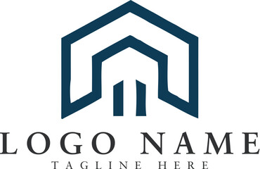 Fototapeta premium Housing real estate vector logo design template. AI generative.