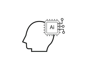 Artificial intelligence icon vector symbol design illustration
