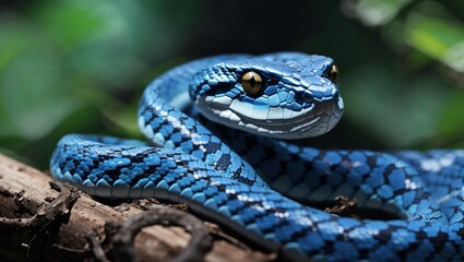 close up of a Blue snake 