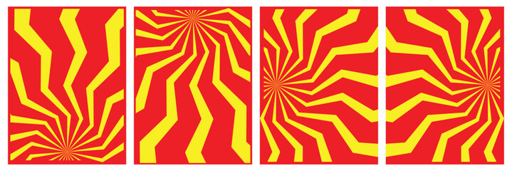 Abstract groovy summer background with sun. Groovy retro abstract sun background set with bright sunburst. Organic doodle shapes with sun. abstract groovy summer background sun background set.