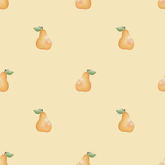 Seamless pattern with pears