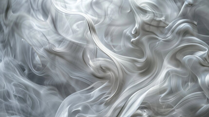 Enchanting elegance in platinum silver smoke, floating in mesmerizing swirls.