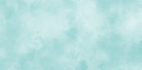 Abstract blue color clouds background, Vibrant clear blue sky with puffy and blurry natural clear clouds, Abstract blue watercolor painted sky background by teal color blue.