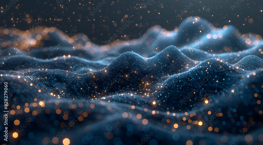 Aufkleber the image is a computer generated image of a blue ocean with a lot of sparkles. the sparkles are sca