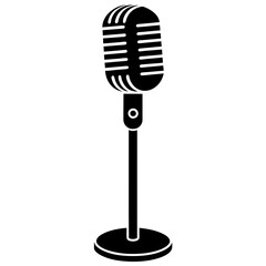 microphone vector silhouette illustration 