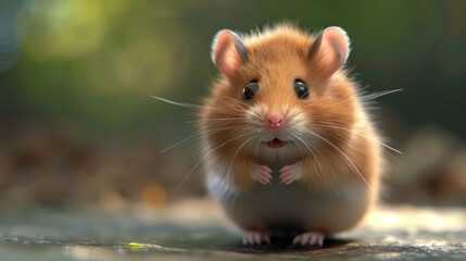 cute hamster isolated on transparent background ,generative ai