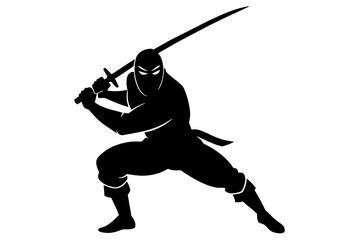 ninja warrior vector silhouette illustration