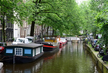 Canal in the Old Town of Amsterdam, Netherlands