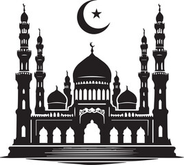silhouette of mosque vector illustration