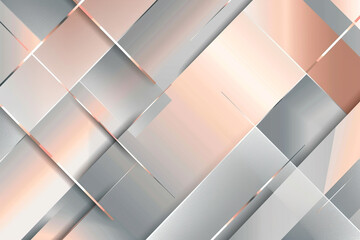 Silver and rose gold geometric duotone gradient, showcasing sophistication.