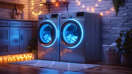 Smart Laundry Machine with Notification Feature for Complete Cycles in a Modern Home