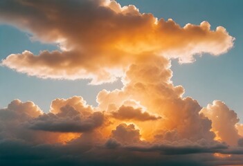 Blue sky, white clouds, colorful clouds
