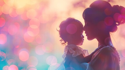 A woman cradles a small child in her arms