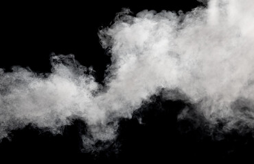 Smoke isolated on black background
