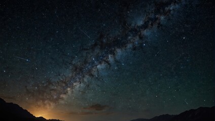 A night sky with a shooting star and the milky way,. - Powered by Adobe