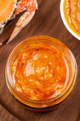 Seasoning sauce made from crab roe,the ovary and digestive glands of a crab