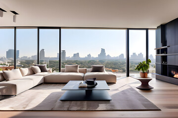 modern living room. Generative AI	
