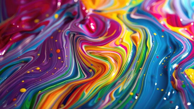 Colorful swirling paint in motion, perfect for artistic projects