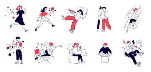 人物 ビジネスおしゃれイラスト素材	