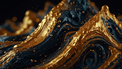 beautiful abstract fluid art background texture. ink and gold mixed texture.