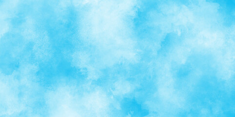 Abstract Blue watercolor painted cloudy sky background, clear blue sky background summer season clouds texture, The summer is colorful clearing day Good weather with natural clouds.	
