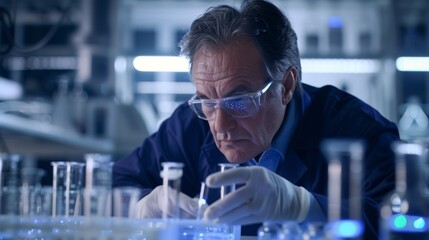 The scientist analyzing samples