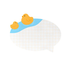 Cute Duck Speech Bubble Paper Textured Text Bubble Dialogue Bubble Blank Bubble Message Box Bubble Speak Bubble Concept Bubble Chat Bubble Blank Note Memo