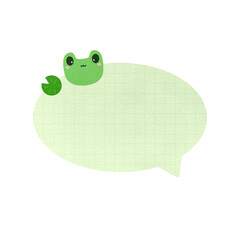 Cute Green Frog Speech Bubble Paper Textured Text Bubble Dialogue Bubble Blank Bubble Message Box Bubble Speak Bubble Concept Bubble Chat Bubble Blank Note Memo