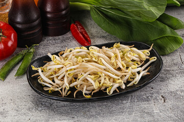 Soya bean sprouts in the bowl