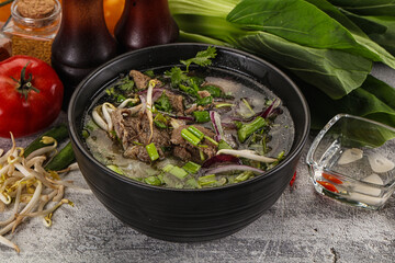 Vietnamese cuisine - Pho Bo soup with beef