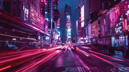 "Vivid Nightlife on Times Square, New York City"