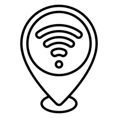 Illustration of WiFi Area Location design Line Icon