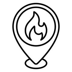 Illustration of Firefighter Location design Line Icon