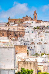 Ostuni white town skyline, Brindisi, Apulia Italy. Europe.