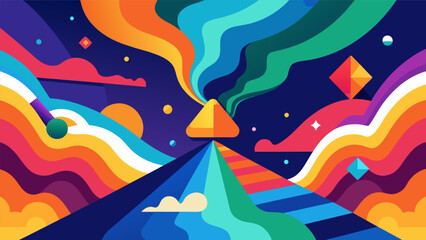 Colorful abstract backgrounds shift and change along with the guidance creating a visually engaging experience.. Vector illustration