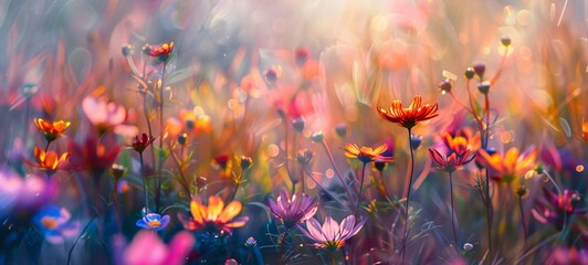 "Vivid Flower Field in Full Bloom"