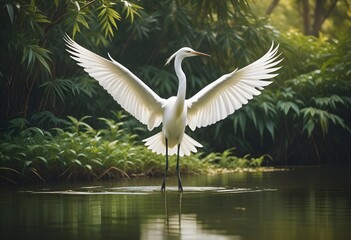 70S a majestic pristine white egret standing grace