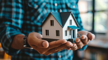 The model house in hands