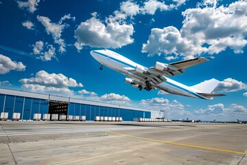 "Commercial Airplane Ready for Boarding at an Airport Terminal"